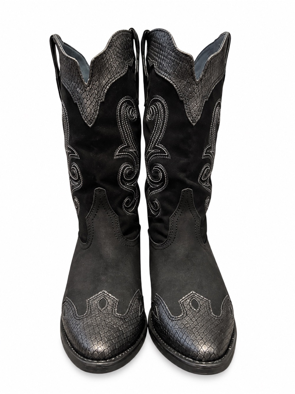 American Rag Black Faux Suede Cowboy Boots Size 7